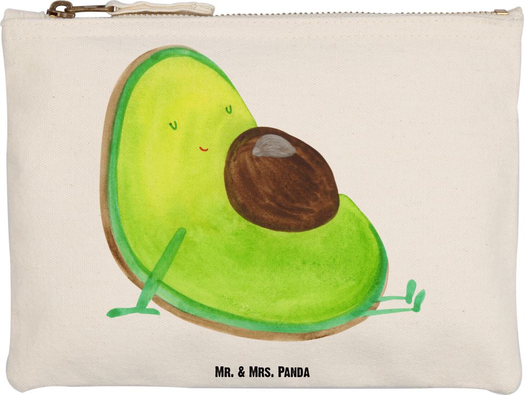 Mr. & Mrs. Panda Pouch Avocado Schwangerschaft Grösse XL Große - Weiß - Geschenk, Etui, Kulturbeutel, Stoffbeutel, Babyparty, Liebe, Geburt, Sch...