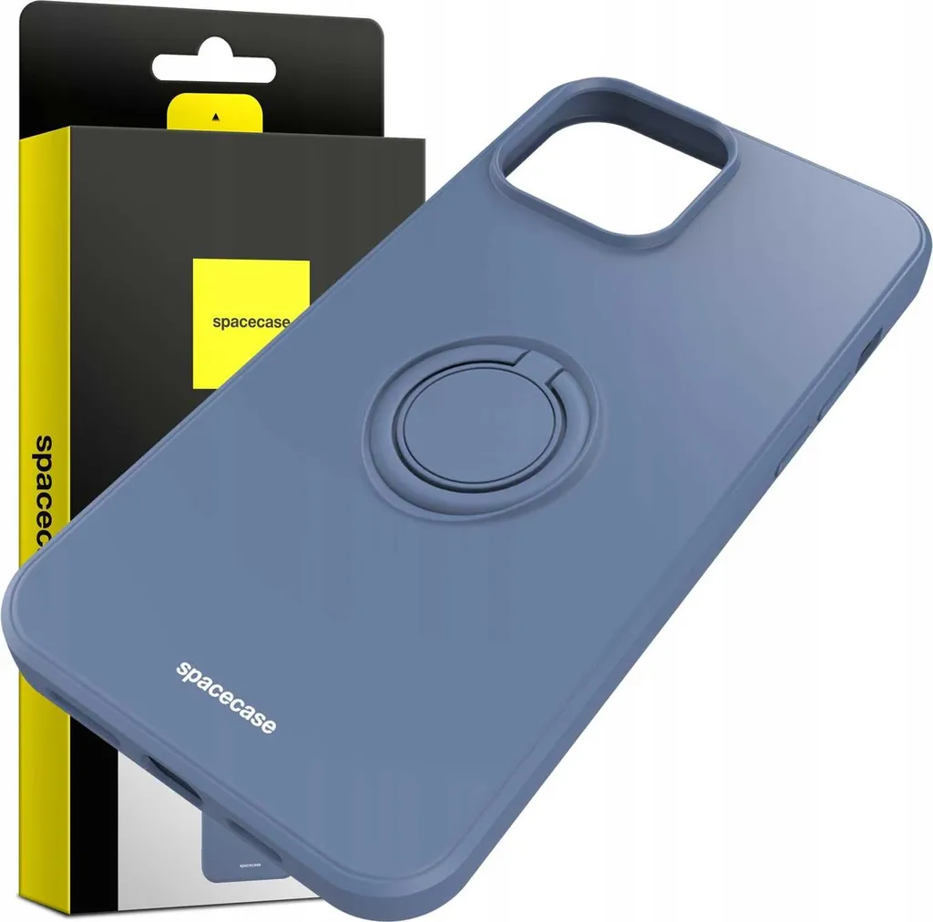 Cover iPhone 13 Pro Max SPACECASE Silicone Blu con Ring Stand - 8