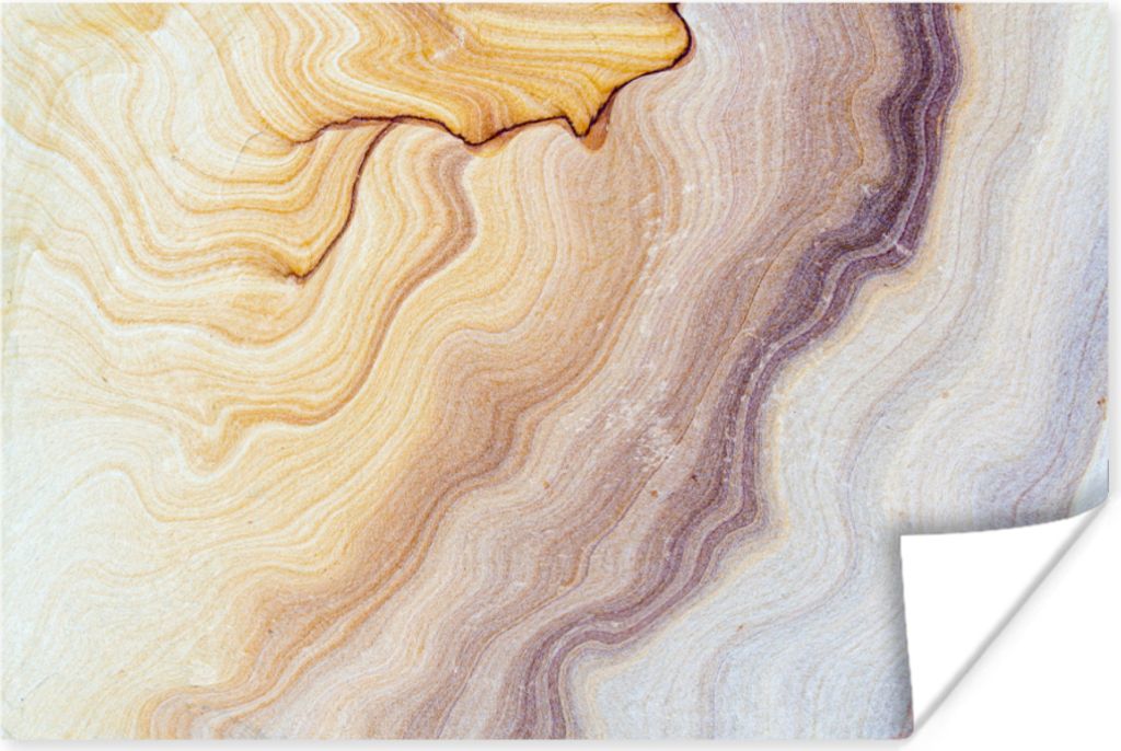 MuchoWow Poster Marmor - Textur - Sandstein - Gold - Marmoroptik 60x40 cm - Schlafzimmerdekoration