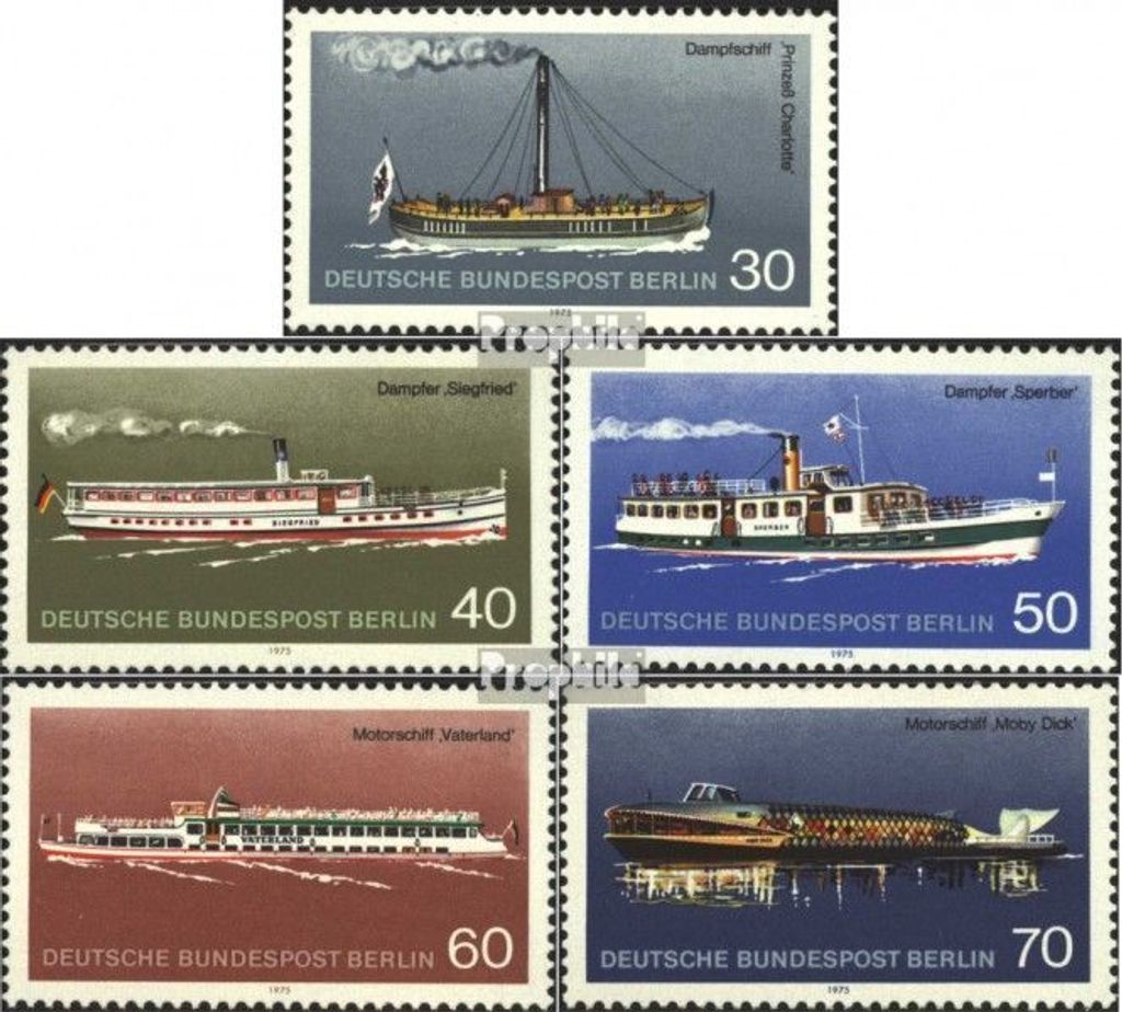 Briefmarken Berlin (West) 1975 Mi 483-487 (kompl.Ausgabe) gestempelt Personenschiffahrt