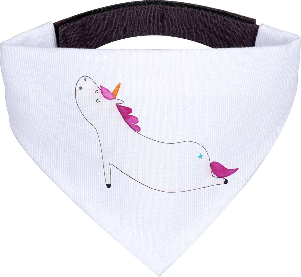 Mr. & Mrs. Panda Hundehalstuch Einhorn Yoga - Weiß - Geschenk, Dreieckstuch, Namaste, Halstuch für Hund, Unicorn, Sport, Einhörner, Witzig, Band...