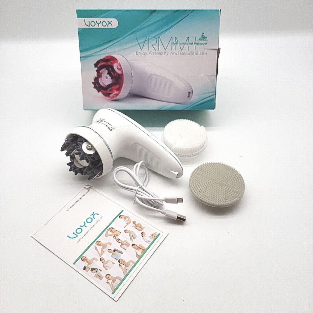 VOYOR Massagegerät Anti Cellulite Massage Gerät für Gesicht Nacken Schulter Rücken Füße Fußbad mit 3 Muti-funktionsköpfe Gesichtsreinigungs...