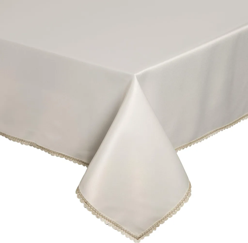 EUROFIRANY Tovaglia 140x220 cm Ricamata Crema Elegante Tessuto Premium