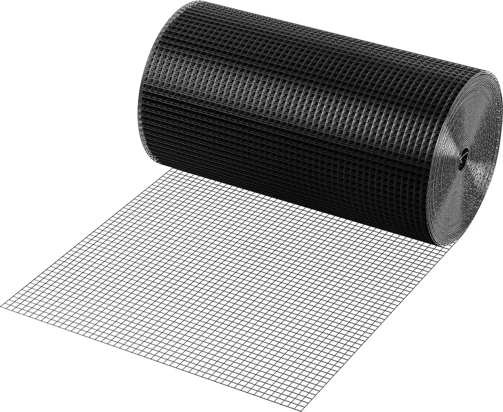 Rouleau de Grillage à Poule en Acier Revêtu Vinyle Noir 61cm x 30m