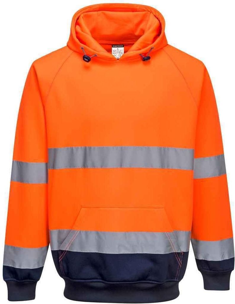 Portwest - Kapuzenpullover hohe Sichtbarkeit für Herren PC4395 (L) (Orange/Marineblau)