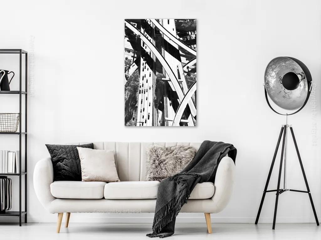 Quadro su tela italiano - Geometria della città (1 parte) verticale 60x90 cm Città d-B-0354-b-a - 2