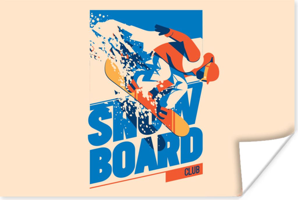 MuchoWow Poster Snowboard Club' - Sprichwörter - Zitate - Schnee 120x80 cm - Bilder