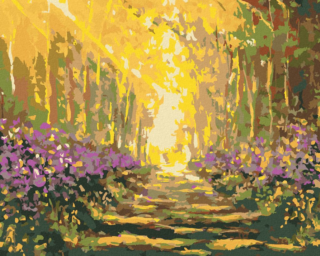 Zuty - Malen nach Zahlen - SOMMERSPAZIERGANG IM WALD, 40x50 cm, ohne Keilrahmen