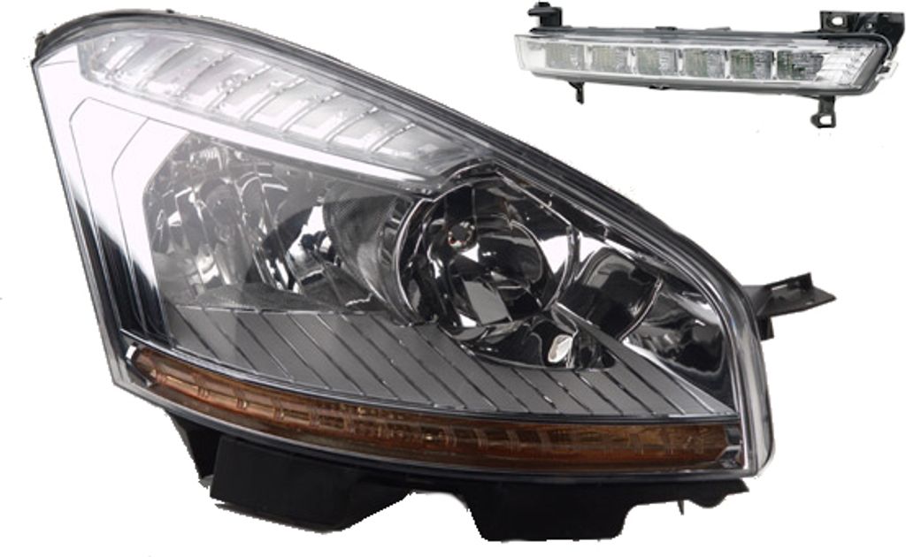 Johns, Scheinwerfer Halogen passend für Citroen C4 Picasso 07-10 H7 H1 Re. + Nebelsche. 00006206A8 6206A8 8200074008 6202E1 00006202E1 6710027 000...