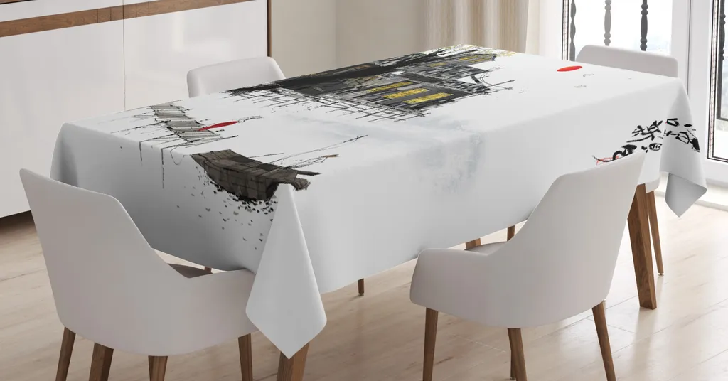 ABAKUHAUS Tovaglia Antimacchia Moderna 140x240 cm Grigio Bianco