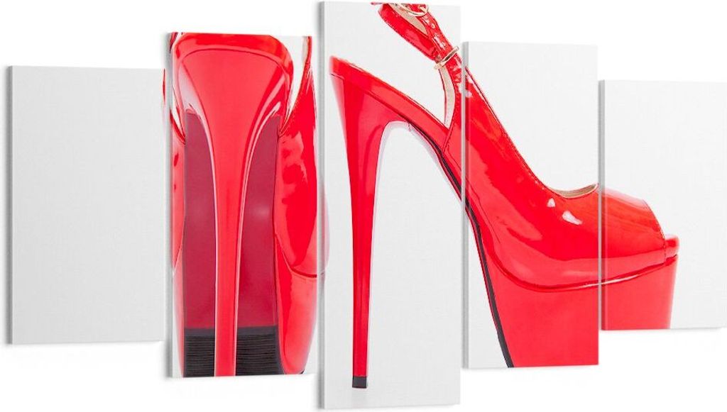 Bild auf Leinwand - Leinwandbild - Ferse Schuhe Frauen Mode - 160x85cm - Wand Bild - Wanddeko - Leinwanddruck - Bilder - Kunstdruck - Wanddekoratio...