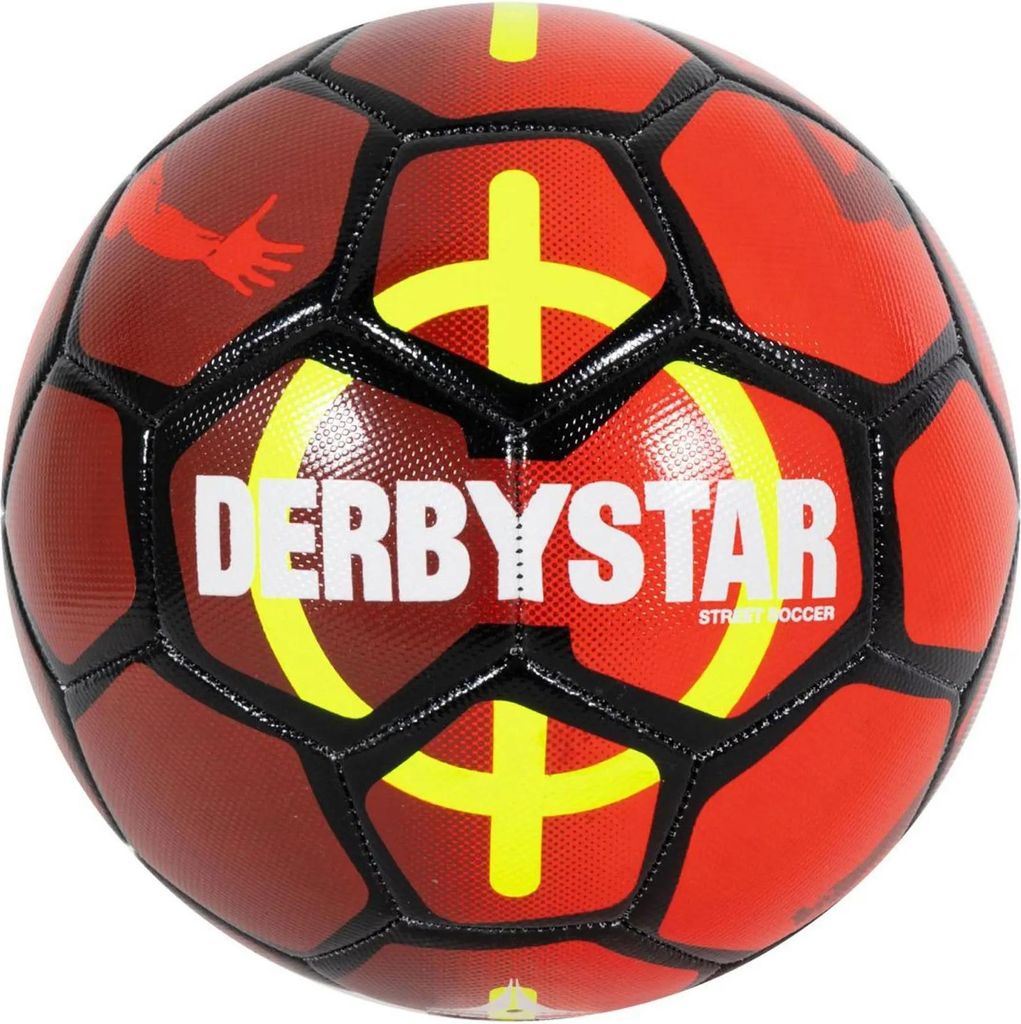 Derbystar Street Soccer Straßenfußball - Rot / Gelb | Größe: 5