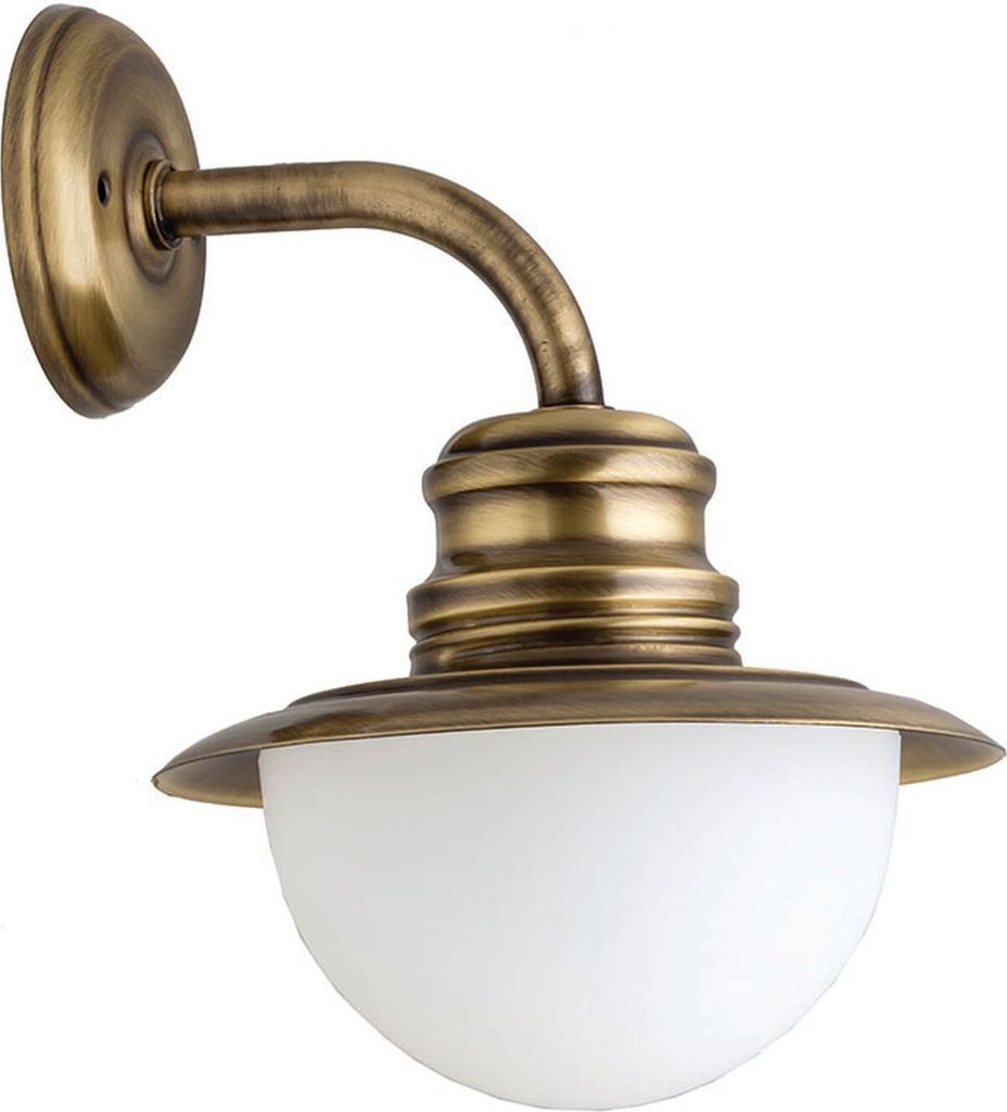 Außenwandleuchte Terrasse Haus IP23 E27 Echt-Messing Maritim Außenlampe Wand