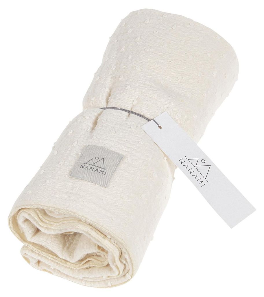 Nanami Woven Dot Swaddle - 100 x 135 cm - Beige Produktbild 