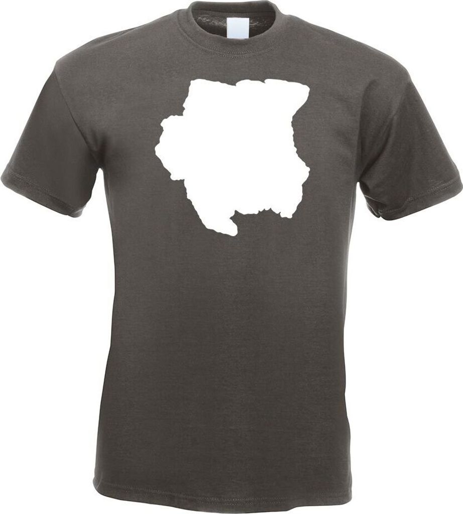 Kiwistar - T-Shirt - Graphit - Suriname Umriss Kontur Herren Funshirt Bedruckt Design Sprüche Spruch Motive - mit Motiv Bedruckt - Funshirt Design...