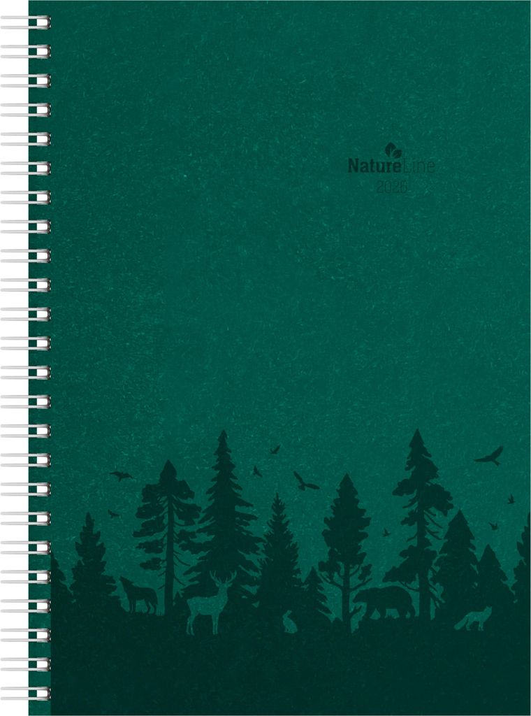 Wochenplaner Nature Line Forest 2026 - Taschen-Kalender A5 - 1 Woche 2 Seiten - Ringbindung - 128 Seiten - Umwelt-Kalender - mit Hardcover - Alpha ...