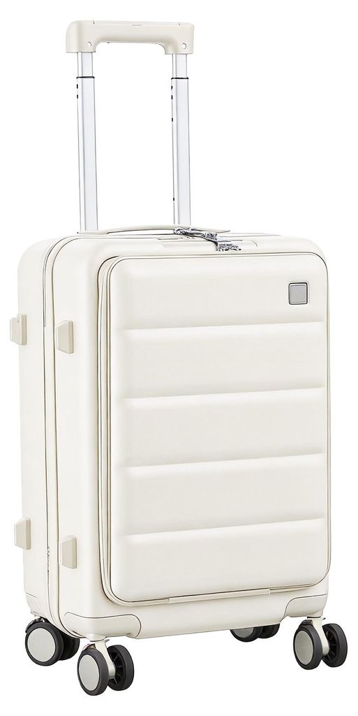 20-Zoll-Handgepäck mit Laptopfach vorne, USB-Ladeanschluss und Getränkehalter, 360°-Drehrollen, seitlichem Haken, Handyhalterung, TSA-Schloss, f...