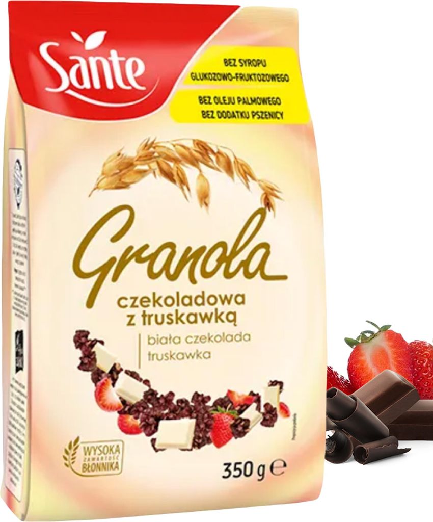 Granola z Białą Czekoladą i Truskawkami 350g Sante Zdjęcie produktu 