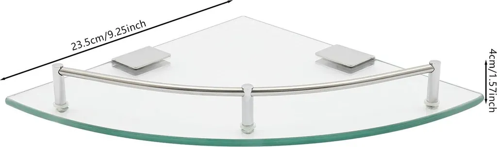 Étagère d'angle murale triangulaire en métal noir mat pour douche