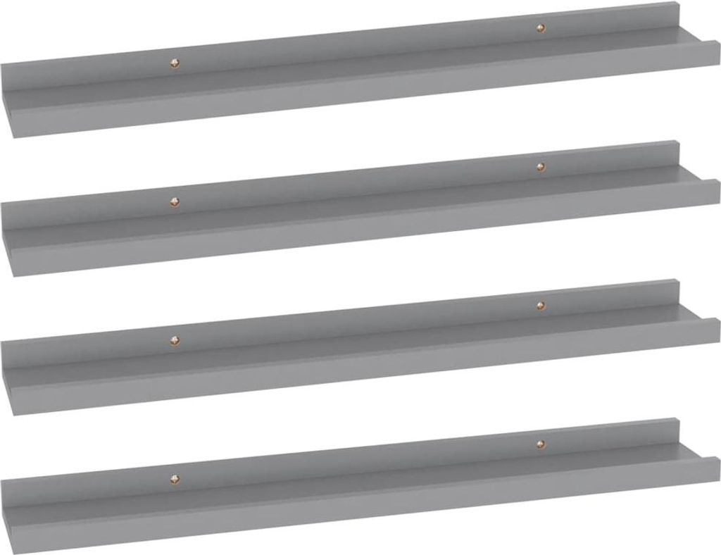 vidaXL Wandregale 4 Stk. Grau 60x9x3 cm Produktbild 
