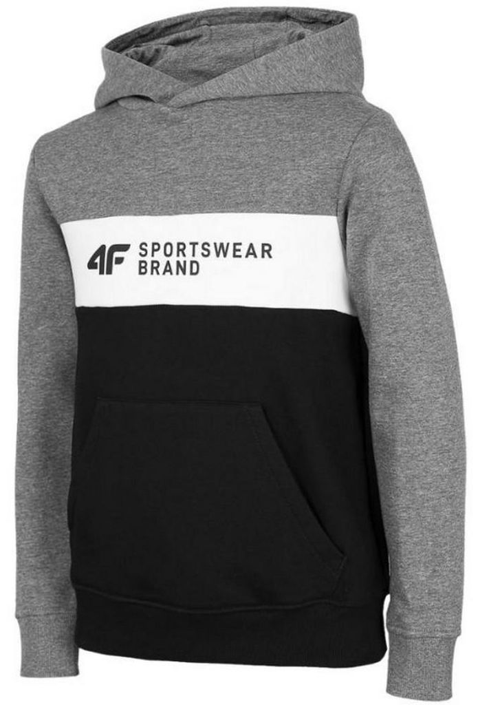 4F - "HJZ22 JBLM003" Kapuzenpullover für Kinder PP1689 (128) (Schwarz/Mittelgrau meliert)