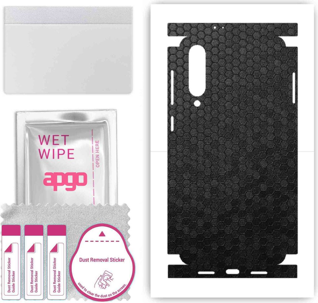 apgo Rückseite + Seiten Schutzfolie, Skin, kompatibel mit Xiaomi Mi 9 SE, Hinten Displayschutzfolie aus Vinylfolie, kratzfest, einfache Montage - ...