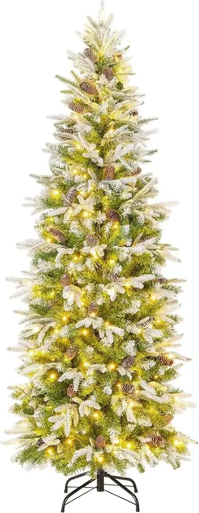 Sapin de Noël Artificiel sans perte d'aiguilles LED blanc chaud Vert
