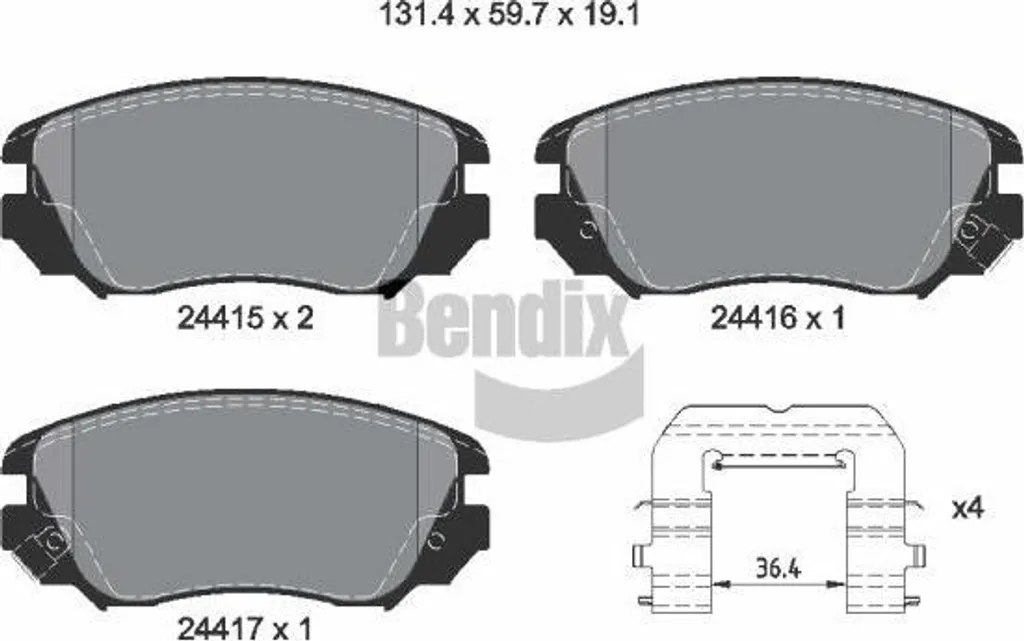 Jeu de Plaquettes de Frein BPD1179 Bendix pour Malibu et Insignia