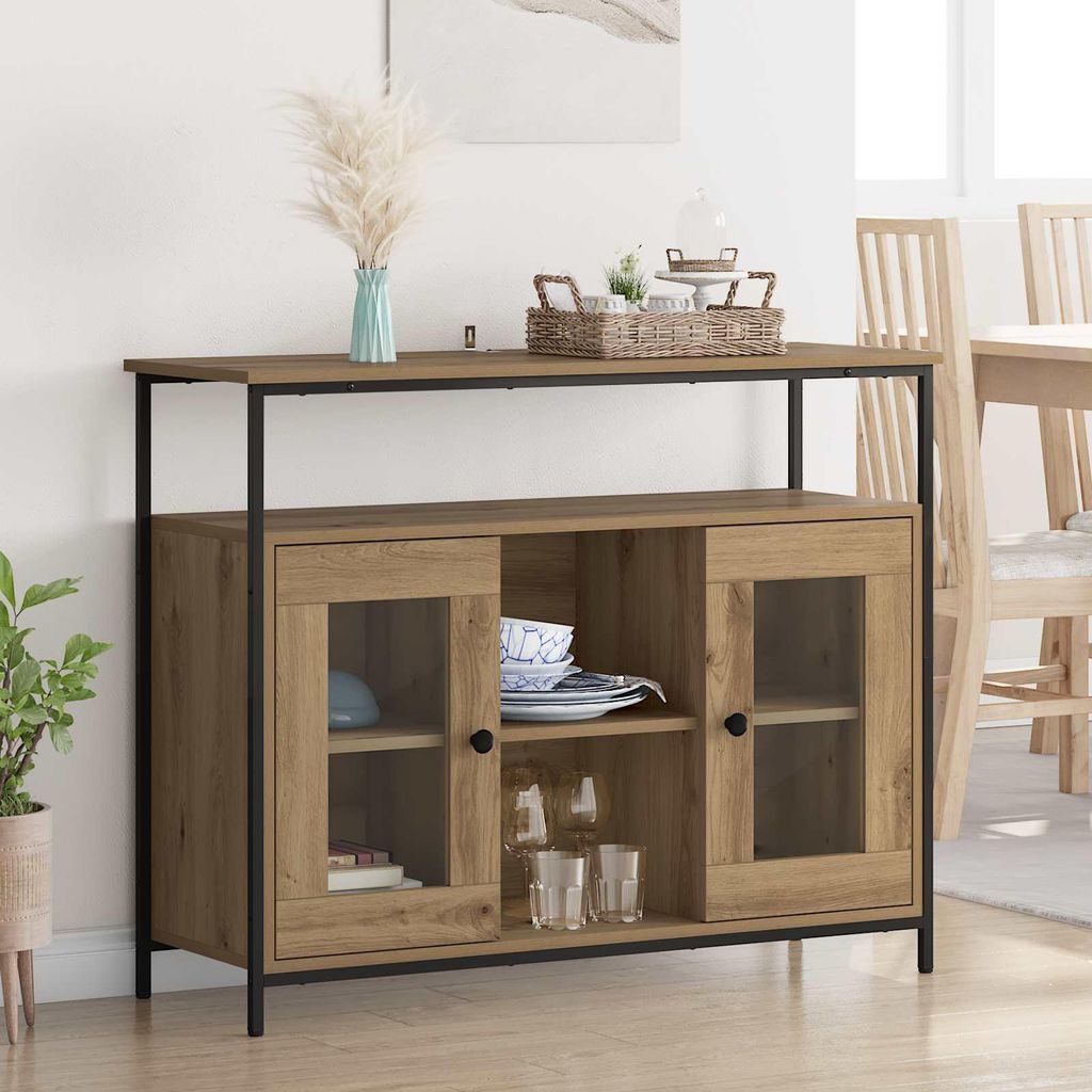 vidaXL Dressoir Artisan-Eikenhout, 100 x 35 x 80 cm, Productafbeelding 