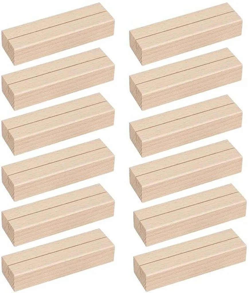 Porte-nom en bois stable anti-basculement avec carton pour table de fête