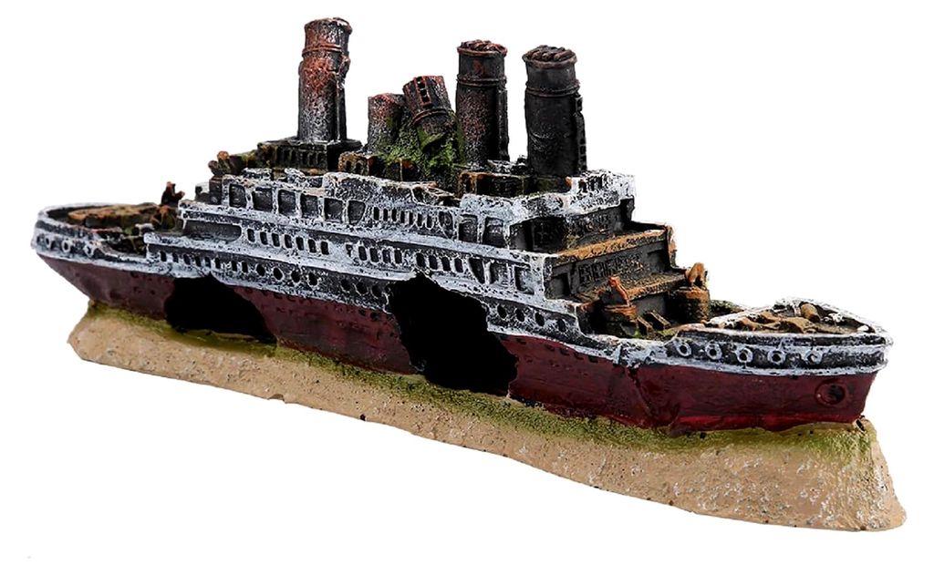Aquarium Dekoration Schiff, Titanic Wreck Boot Ornament für Aquarien