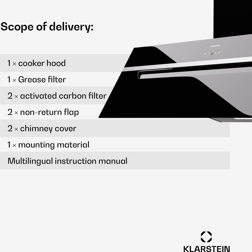 Klarstein digestor, 90 cm, recirkulácia, prietok 305 m³/h, Obrázok produktu 8