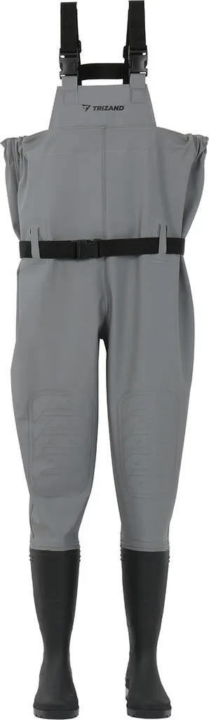 Waders de pêche et chasse pour homme en PVC gris avec bottes - T45
