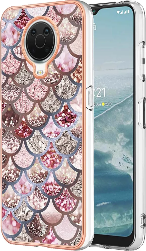 Custodia per Nokia G20 / G10, custodia in silicone TPU antiurto a fantasia Caffè