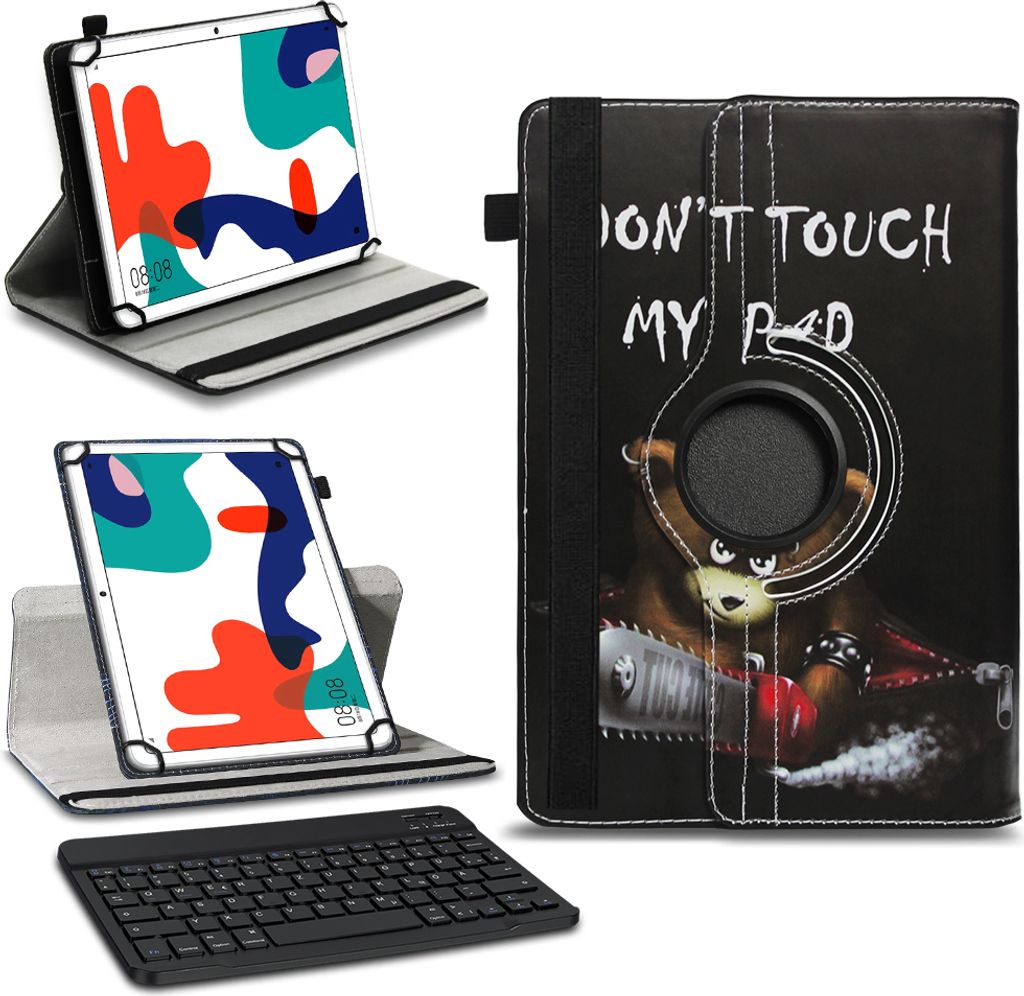 Tablet Tasche Hülle Huawei MatePad T10 9.7 Schutzhülle Bluetooth Tastatur QWERTZFarben:Motiv 9