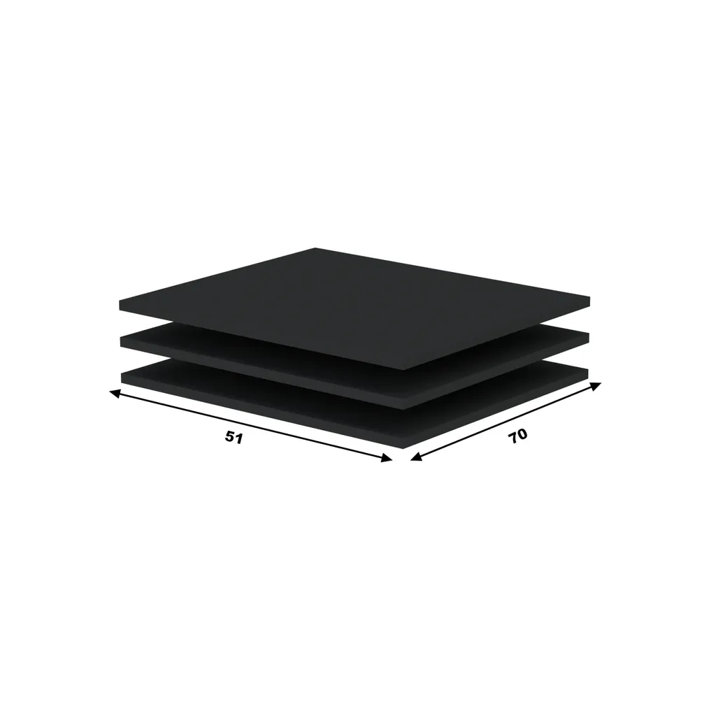 Lot de 3 étagères de penderie 122 cm RANDLER anthracite pour dressing