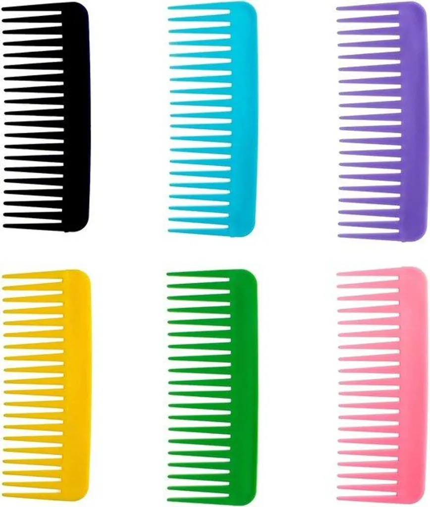 Peigne démêlant anti-casse à dents larges - Solution nœuds lot de 6