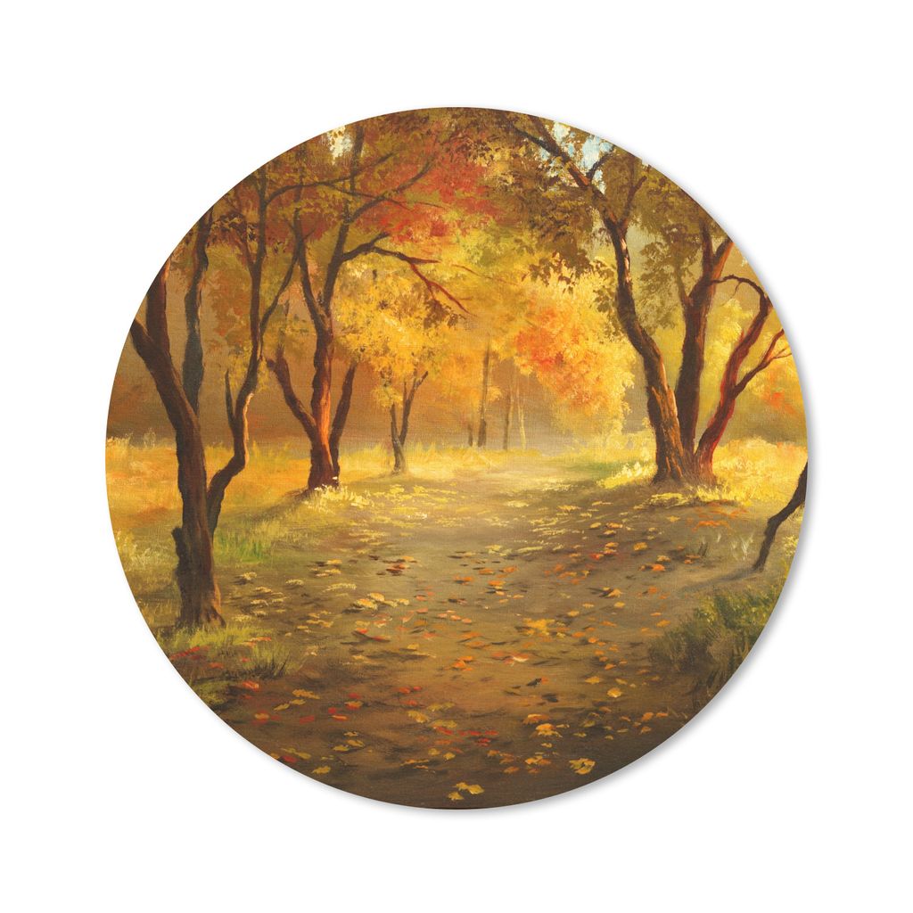 MuchoWow Mauspad Mousepad Eine Illustration eines Waldes im Herbst 50x50 cm - Mousepads - Maus Mat - Pad - Mausunterlage - Vinyl