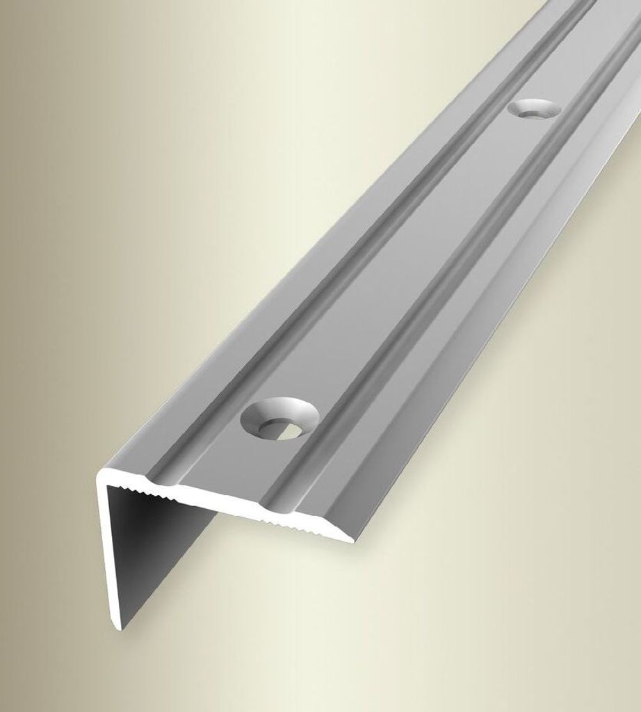 PROVISTON | Winkelprofil | Breite: 24.5 mm | Höhe: 0 - 17 mm | Länge: 1000 mm | Aluminium eloxiert | Gerillt | Einfach Biegbar | Silber | Versenk...