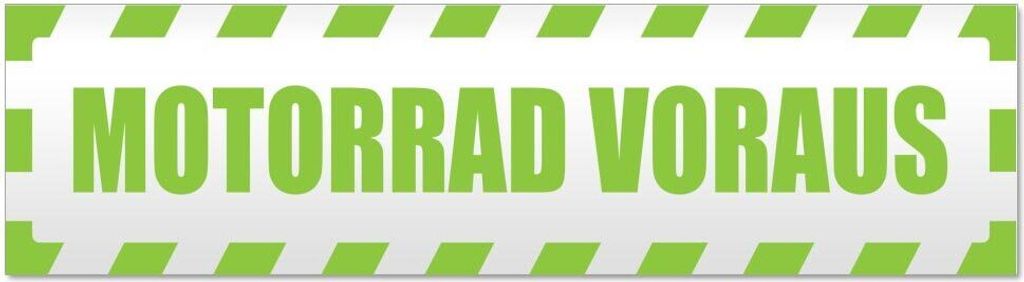 Kiwistar Motorrad voraus Motiv 1 gestreift Magnetschild Schild magnetisch - 30cm Lindgrün - Magnetfolie für Auto PKW Kfz