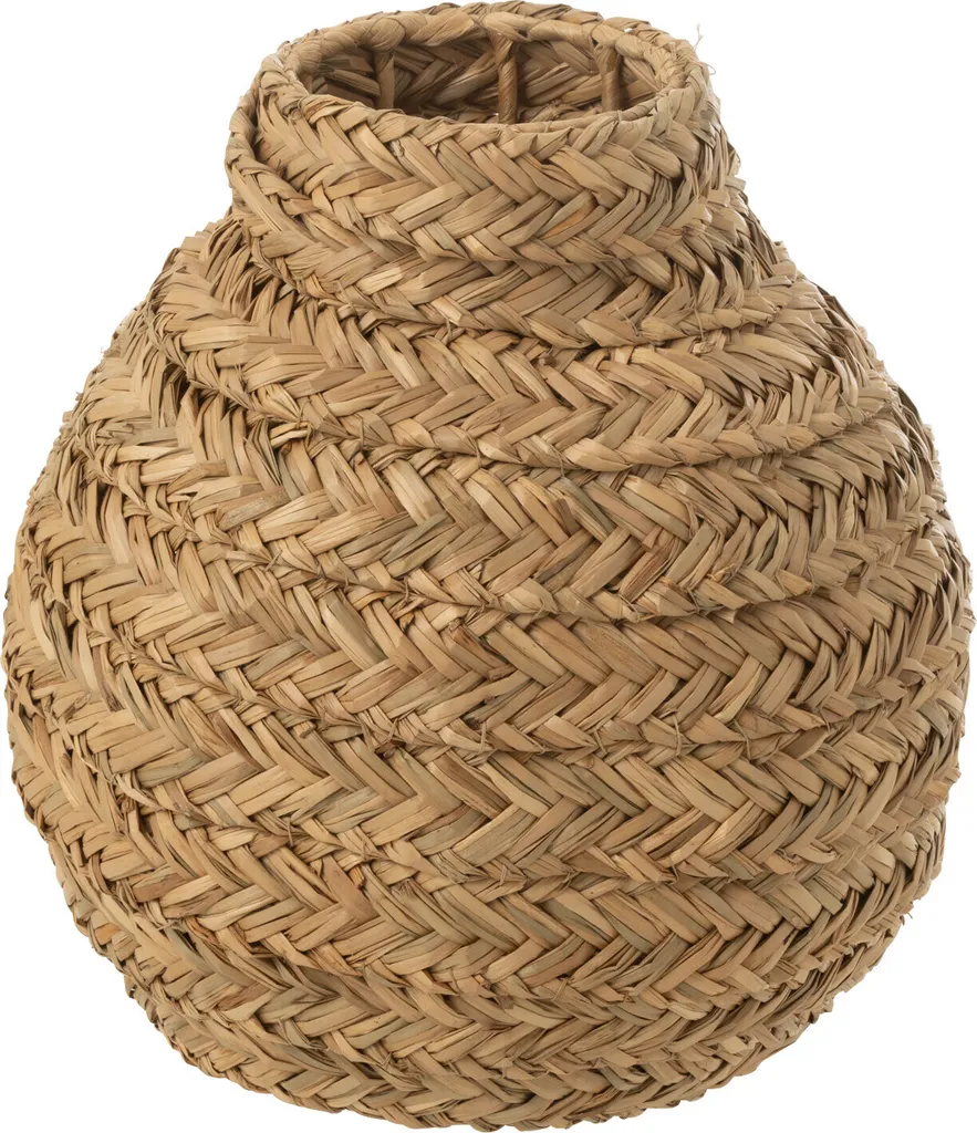 Vase artisanal en herbes marines tressées naturel Small style rotin