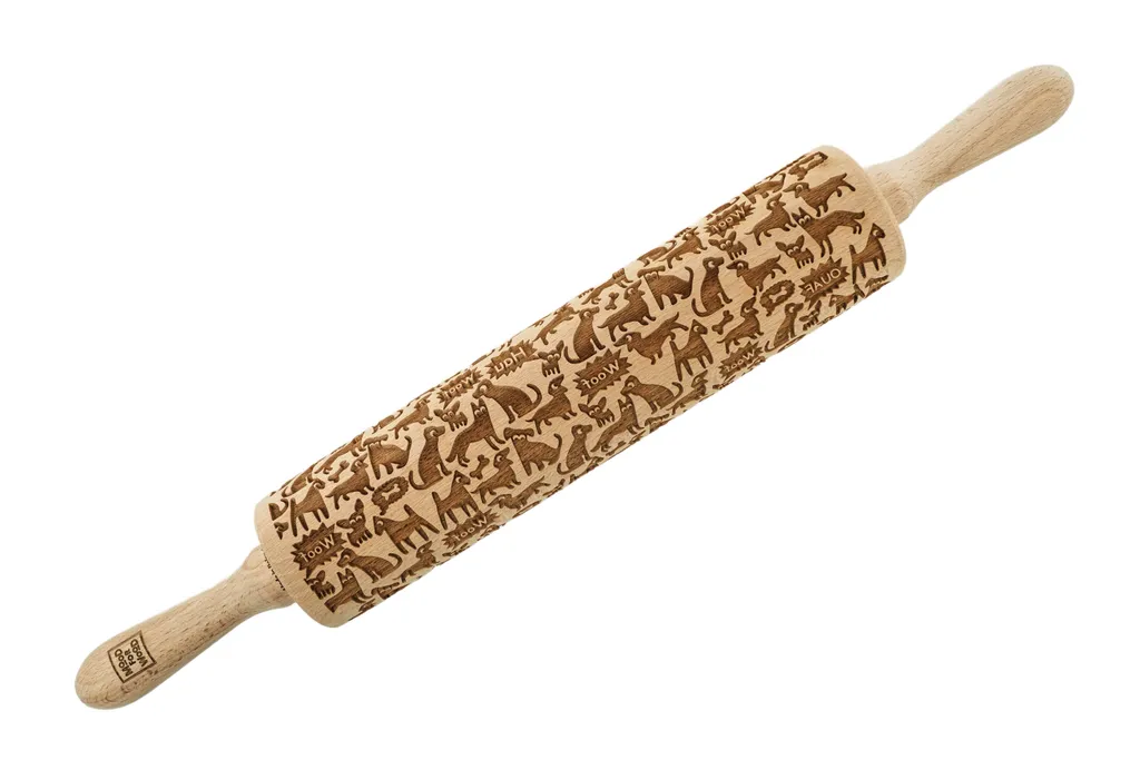 Rouleau à pâtisserie bois motif chien : fini les biscuits banals