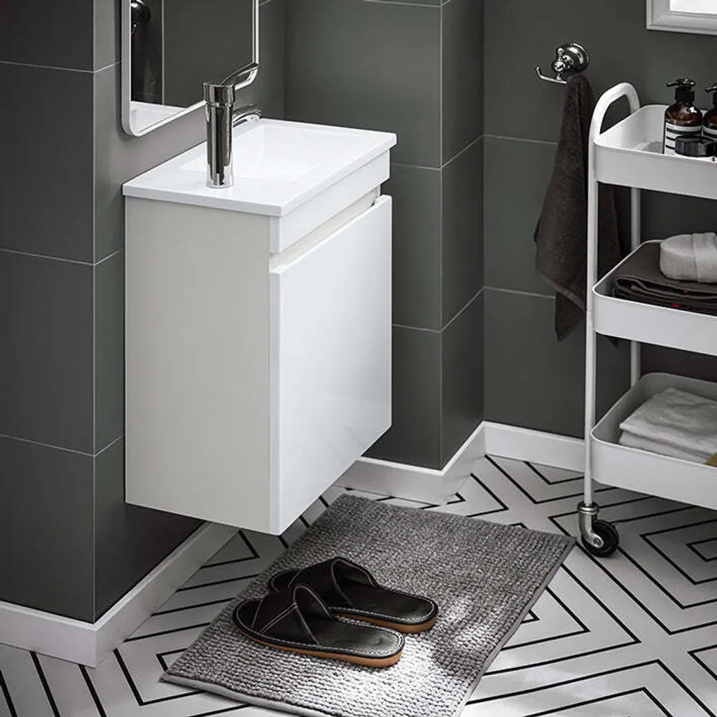 Meuble vasque résistant aux rayures avec conception gain de place 52cm