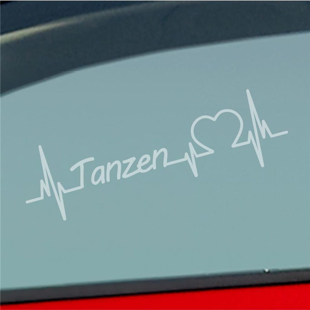 Auto Aufkleber Tanzen Herzschlag Tanzsport Partner Musik Sport Liebe 19x19 cm Milchglas Sticker Heckscheibenaufkleber