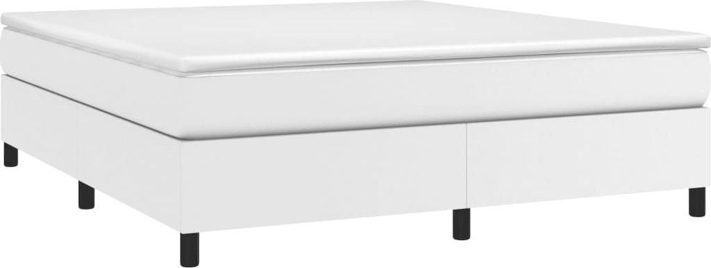 Bettgestell Weiß 160x200 cm Kunstleder
