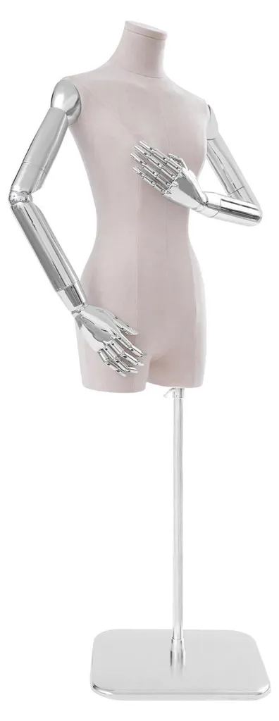 Buste de mannequin femme sur pied réglable pour présentation de mode