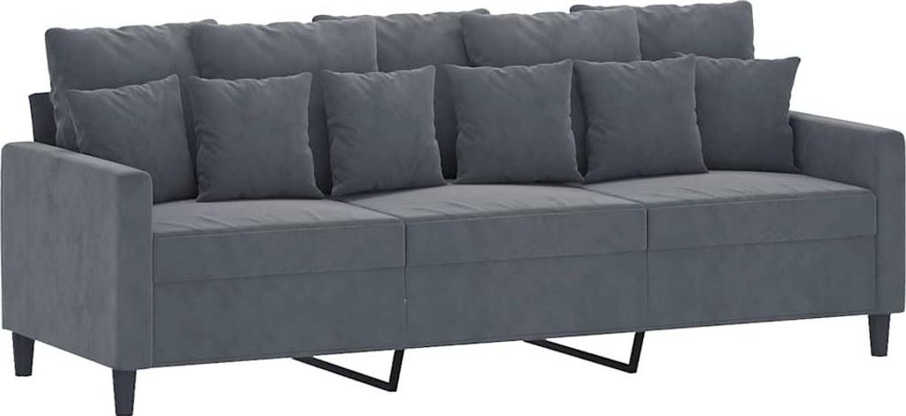 vidaXL 3-Sitzer-Sofa Dunkelgrau 180 cm Samt
