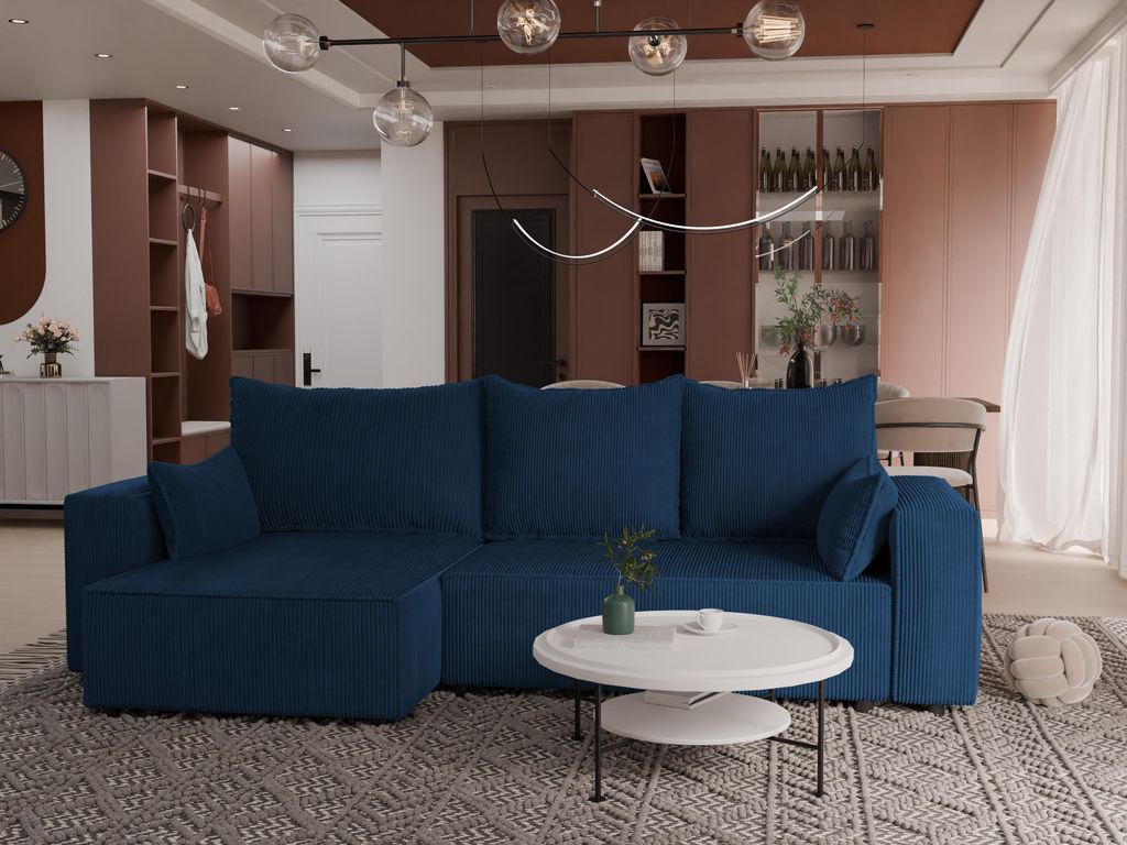 4ALL HOME Ecksofa mit Schlaffunktion Tobi XL 275x145 cm - Couch - Sofa mit Bettkasten - Eckcouch - L-Form - Schlaffsofa - Schlafsofa mit Bettkasten...