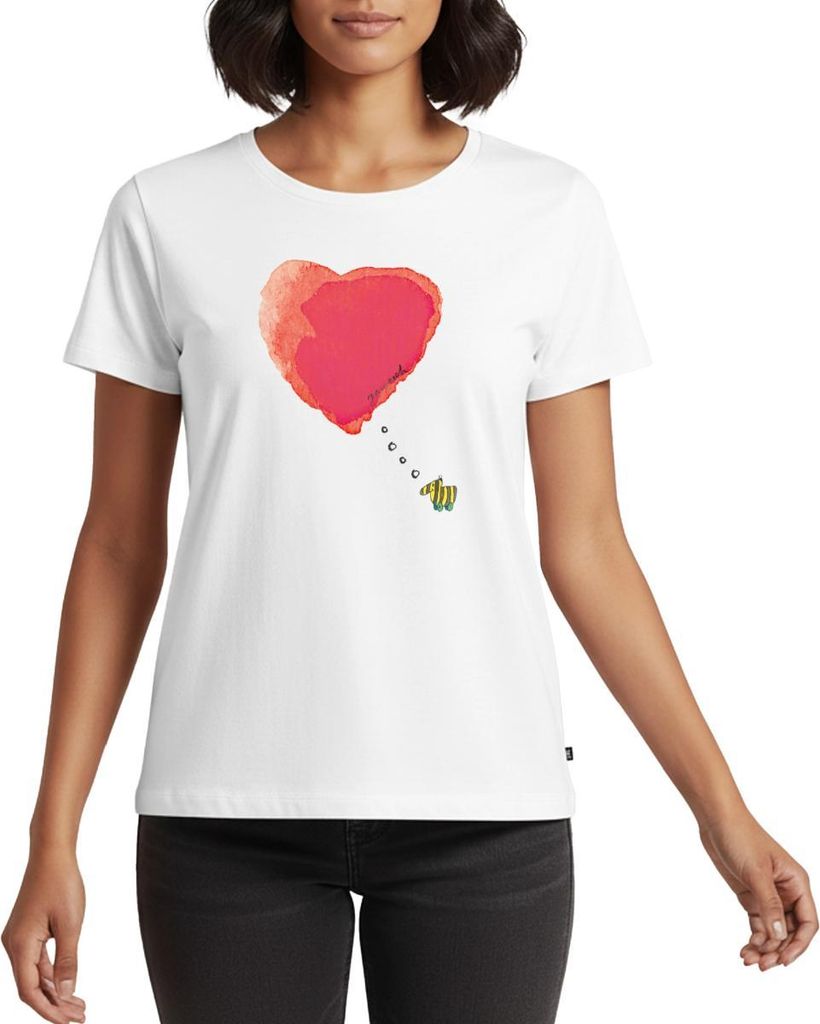 Spreadshirt Janosch Tigerente Verliebt Großes Herz Frauen Premium T-Shirt, XL, Weiß