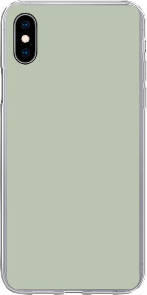 MuchoWow Handyhülle Schutzhülle Hülle für Telefoonhoesje iPhone Xs Mintgrün - Unifarben Silikon Softcase Handy Hülle - Handytasche